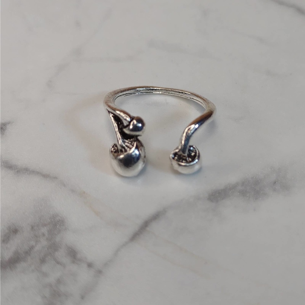 NEW Adjustable Open mushroom Ring silver fungi fantasy nature ring - Picture 4 of 4